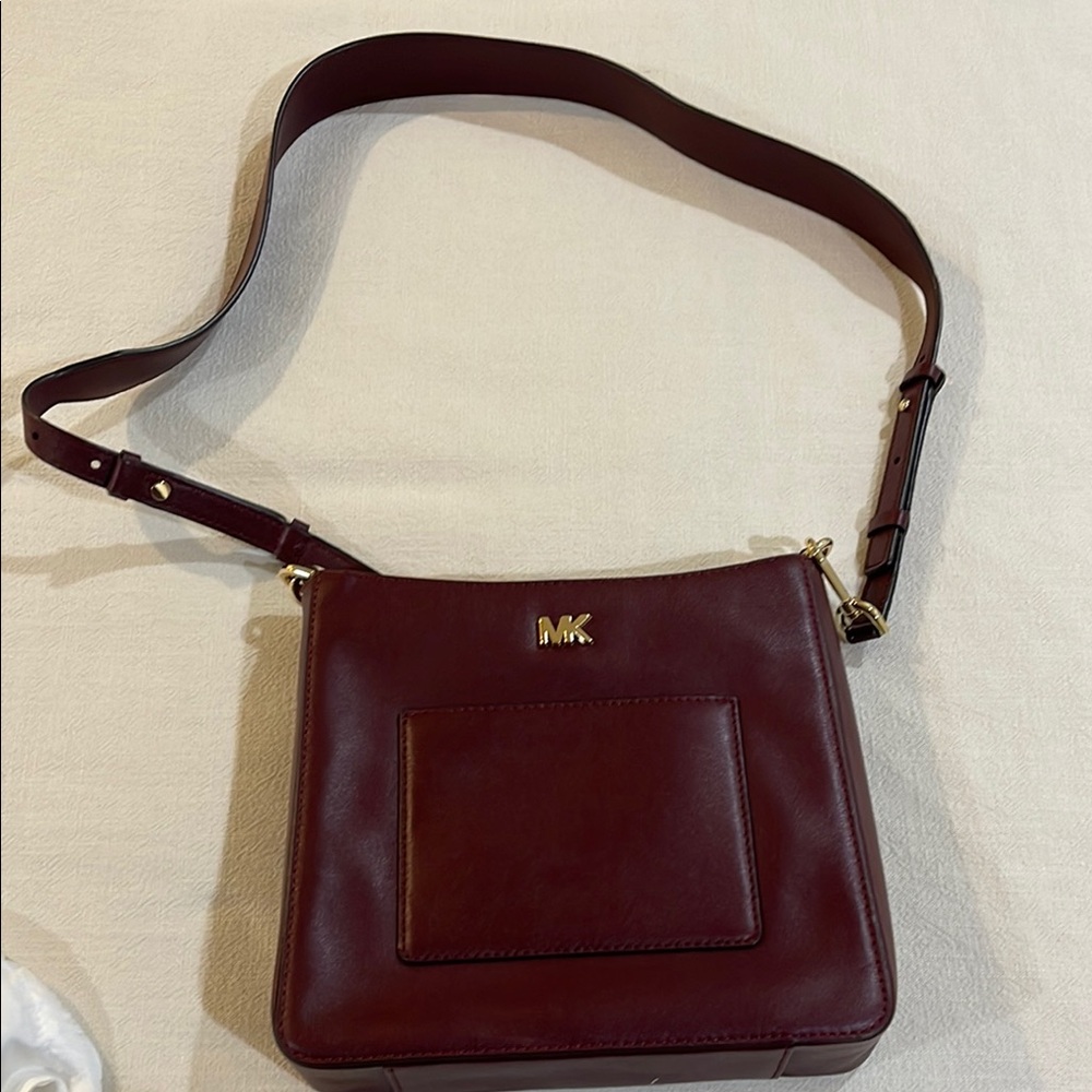Michael Kors Wine Red Crossbody with Gold Accents- Never Used